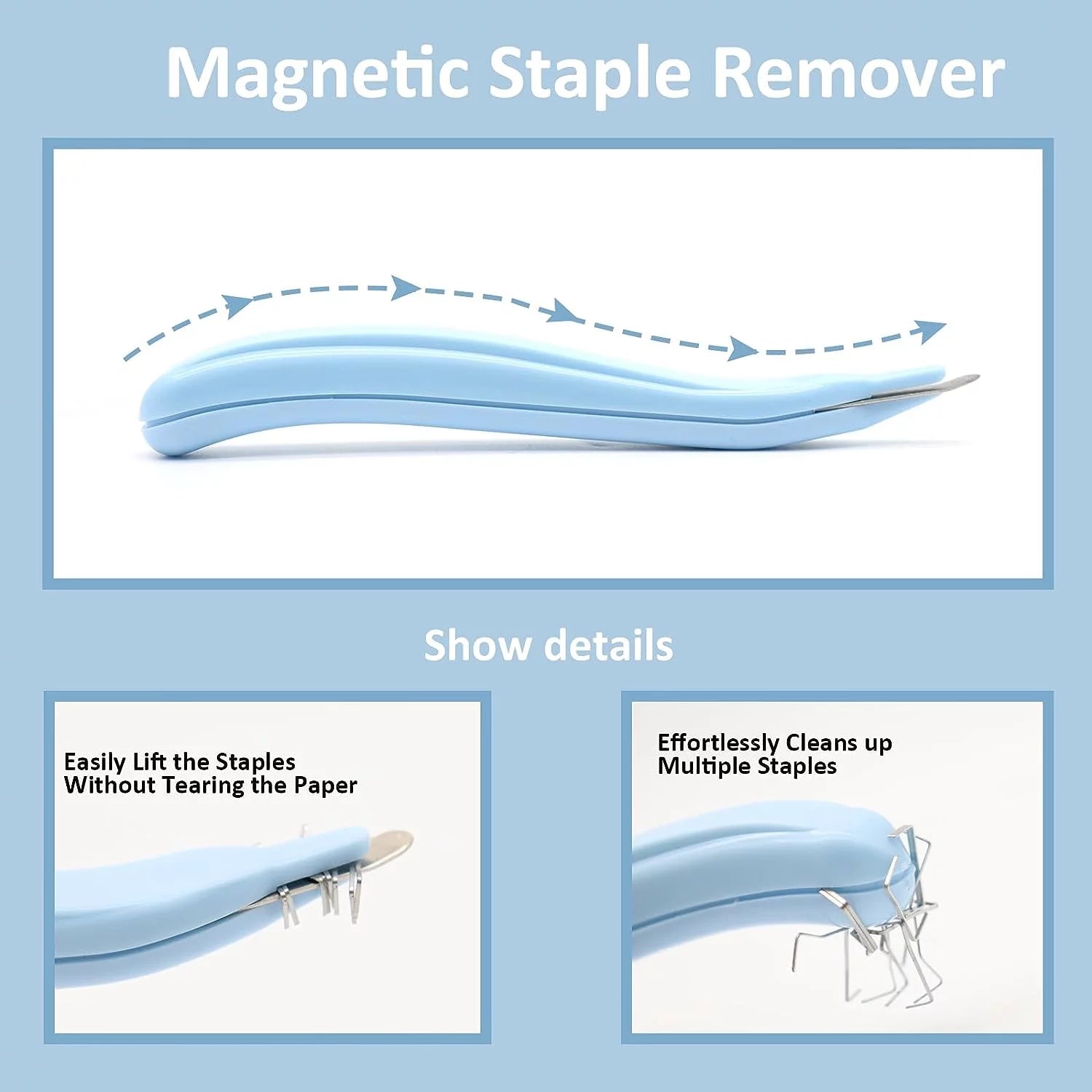 Blue Office Supplies, Desk Organizers and Accessories Office Supplies with Stapler, Tape Dispenser, Staple Remover, Staples, Clips, Hole Punch and Tabs