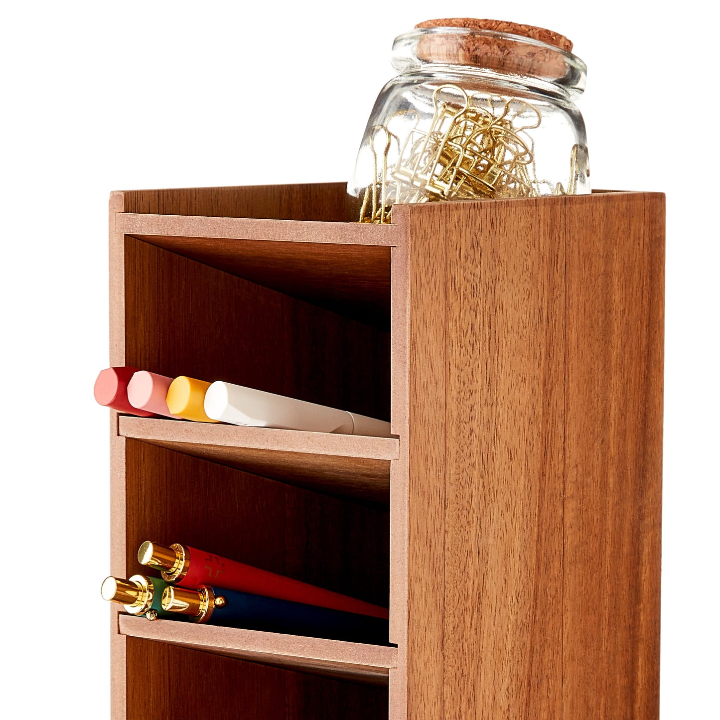 Wooden Pencil Tower, 3.6 in X 5 in X 9.9 In